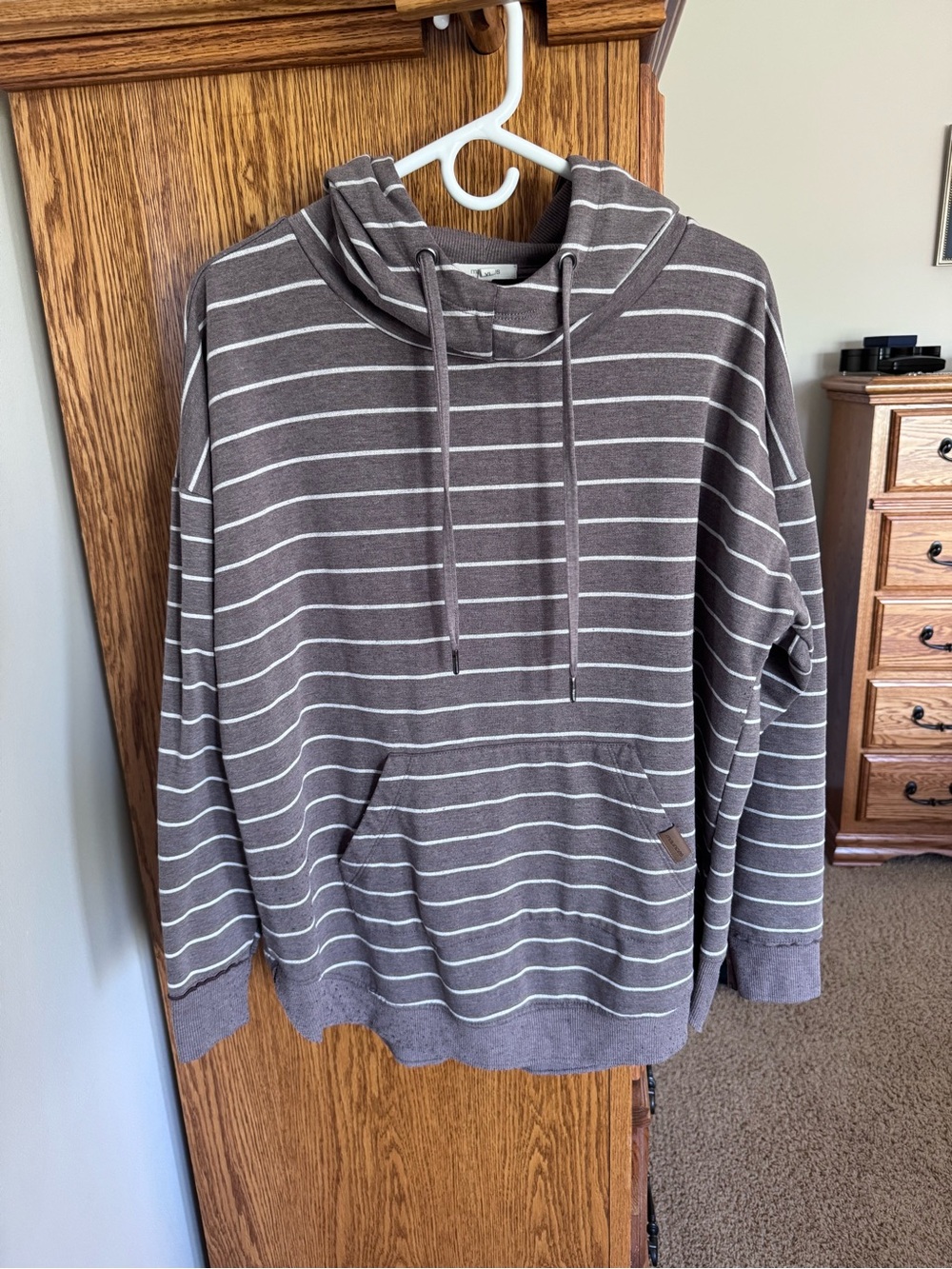 Maurices Striped Hooded Pullover Sweatshirt